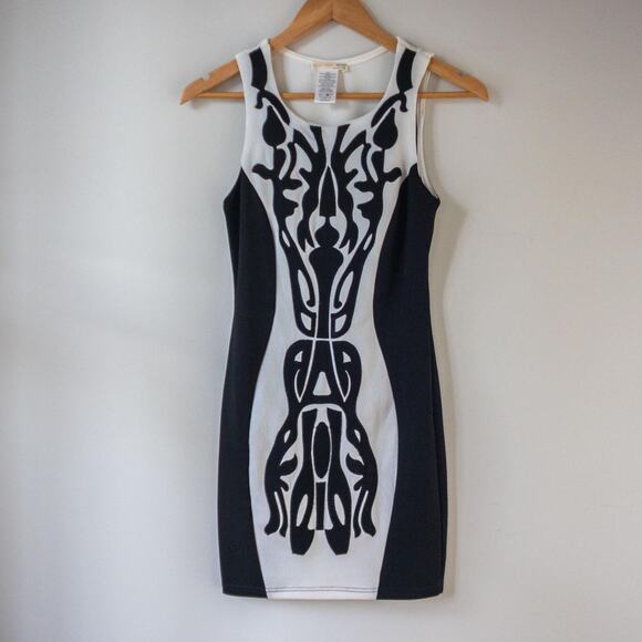 Black and White A'gaci Pencil Dress - Picture 1 of 6